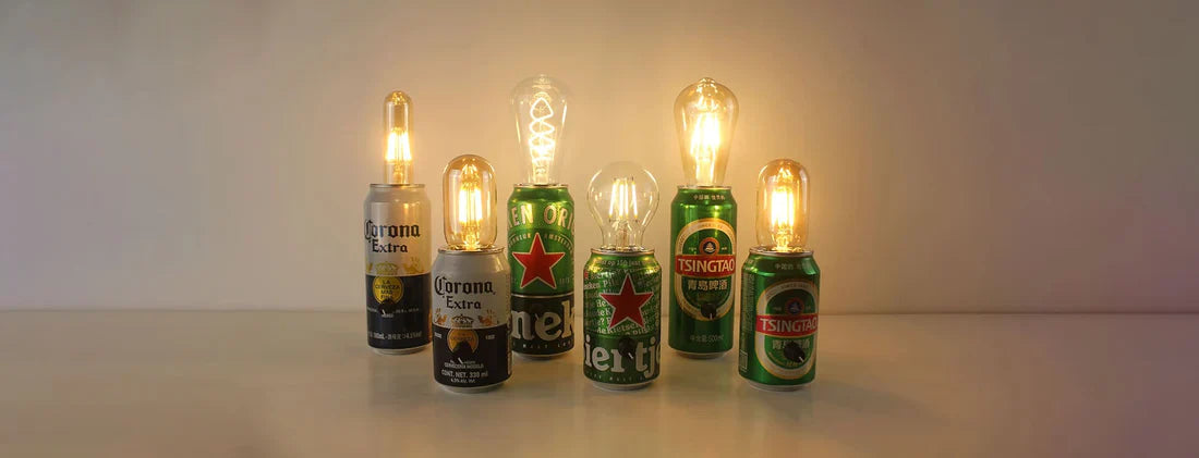 Beer Can Cordless Table Lamps with Edison Bulb collections