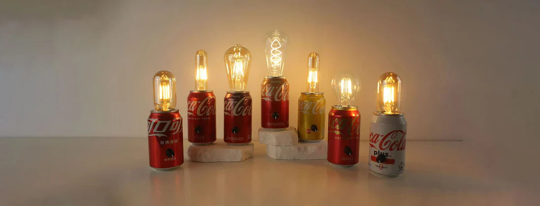 Soda Pop Can Cordless Table Lamps with Edison Bulb collections