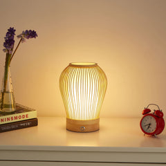 Battery Powered Bamboo Lantern 02