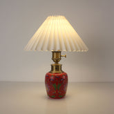 Ceramic battery operated bedside Pleated Shade lamps