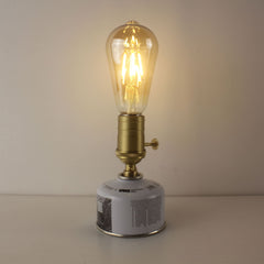 Handcrafted Gas Canister Cordless Bistro Table Lamp