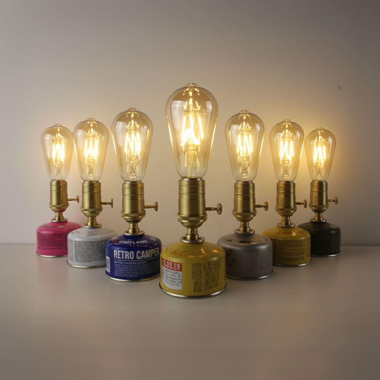 Handcrafted Gas Canister Cordless Camping Lamp