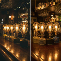 Upcycled Camping Canister Rechargeable Bistro Table Lamp