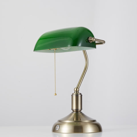 battery operated bankers desk lamp bronze front image2