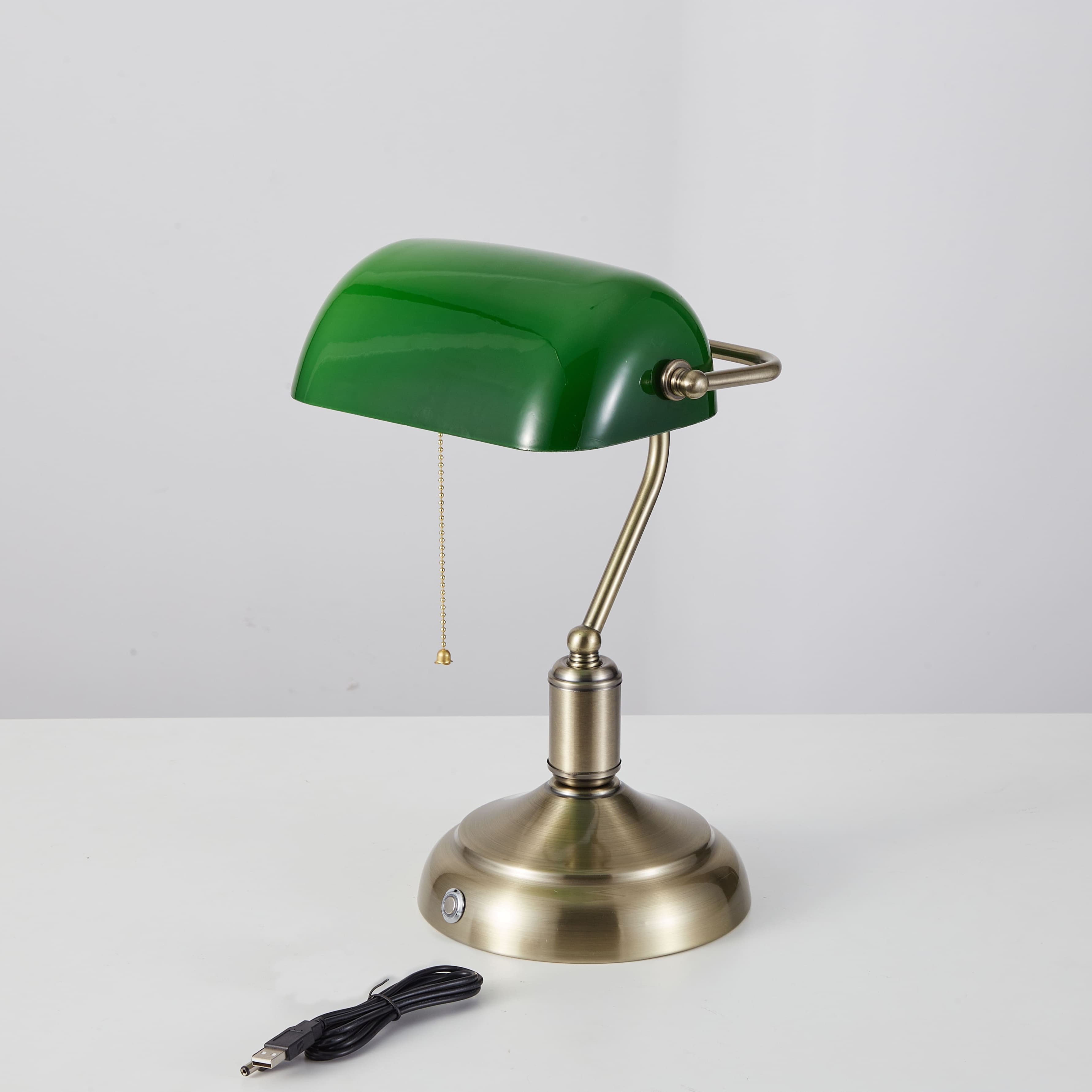 battery operated bankers desk lamp bronze front image3