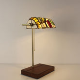 battery tiffany bankers lamp grape lampshade