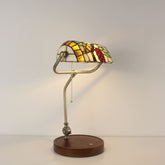 cordless tiffany bankers lamp SideAngle