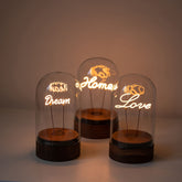 glass bell jar lamp love home dream front view