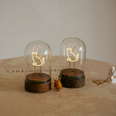 Wooden Battery Powered Cat Lamp