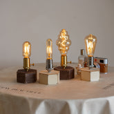 wooden handmade cordless edison bulb lamp
