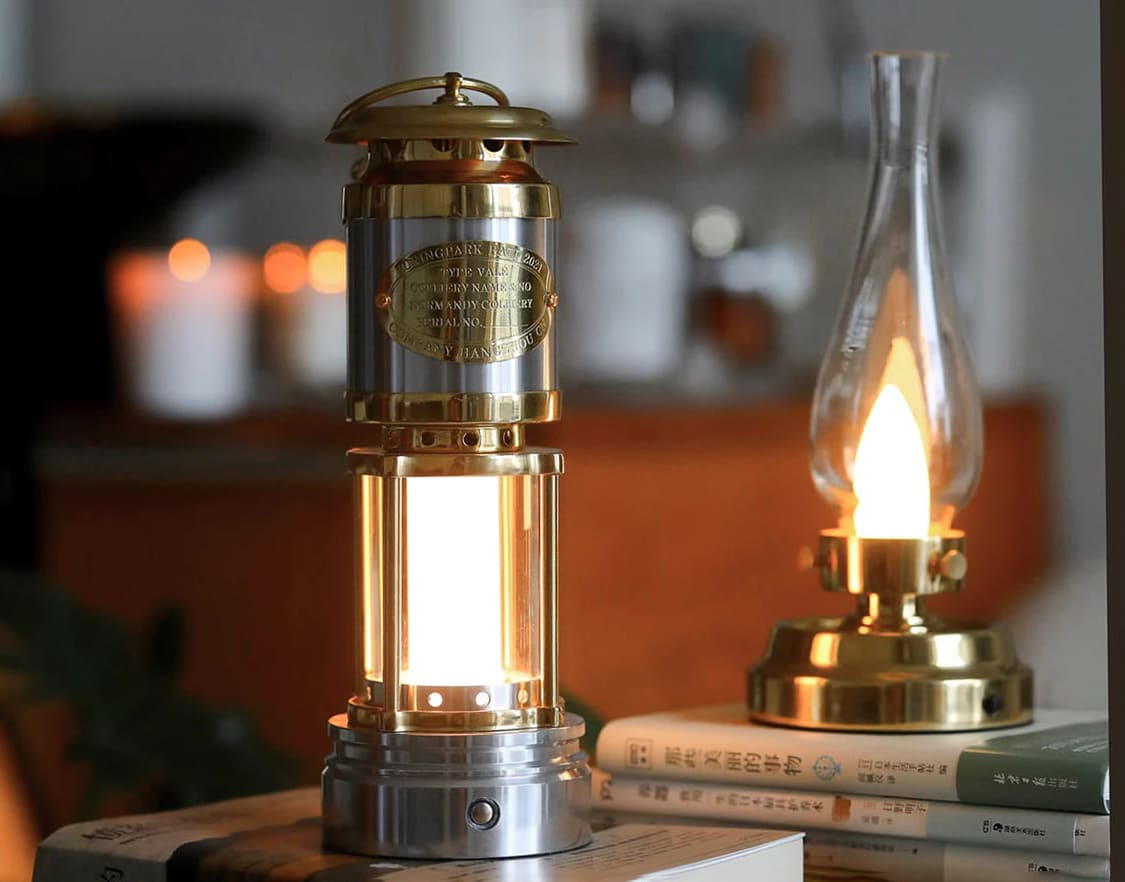 Brass Vintage Cordless Table Lamp