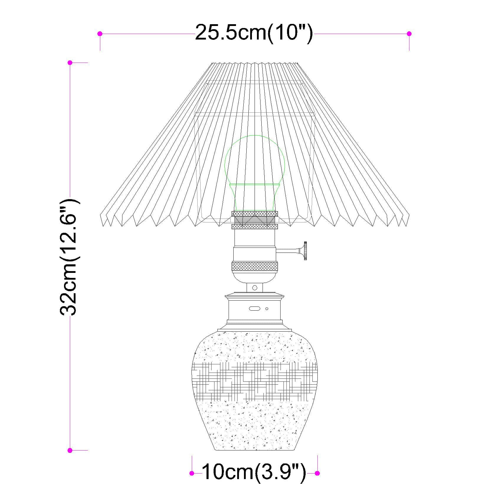 Bamboo small battery operated Pleated Shade lamp