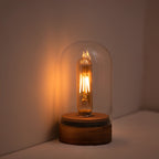 Battery Edison Glass Cloche Table Lamp