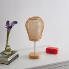 Battery Powered Bamboo SilkTable Lamp 04