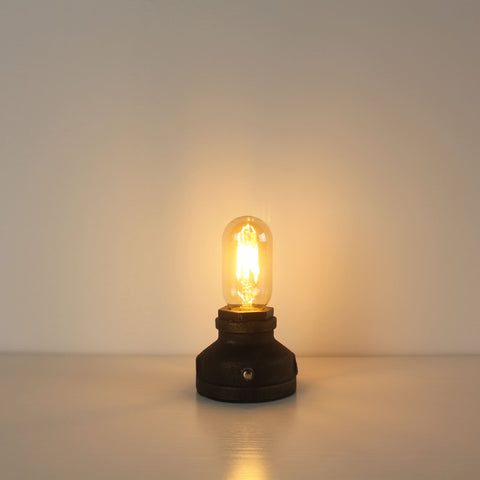 Lampe de table à piles en bronze style steampunk industriel vintage