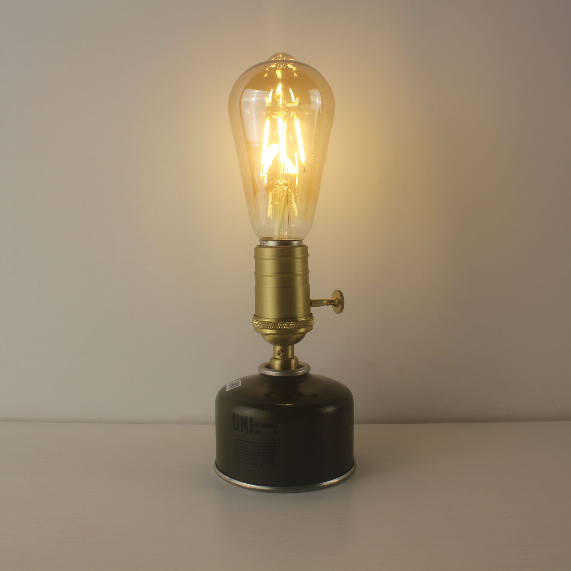 Gas Canister Shaped Cordless Mood Lamp - Upcycled Alpine Canister Edison Lamp