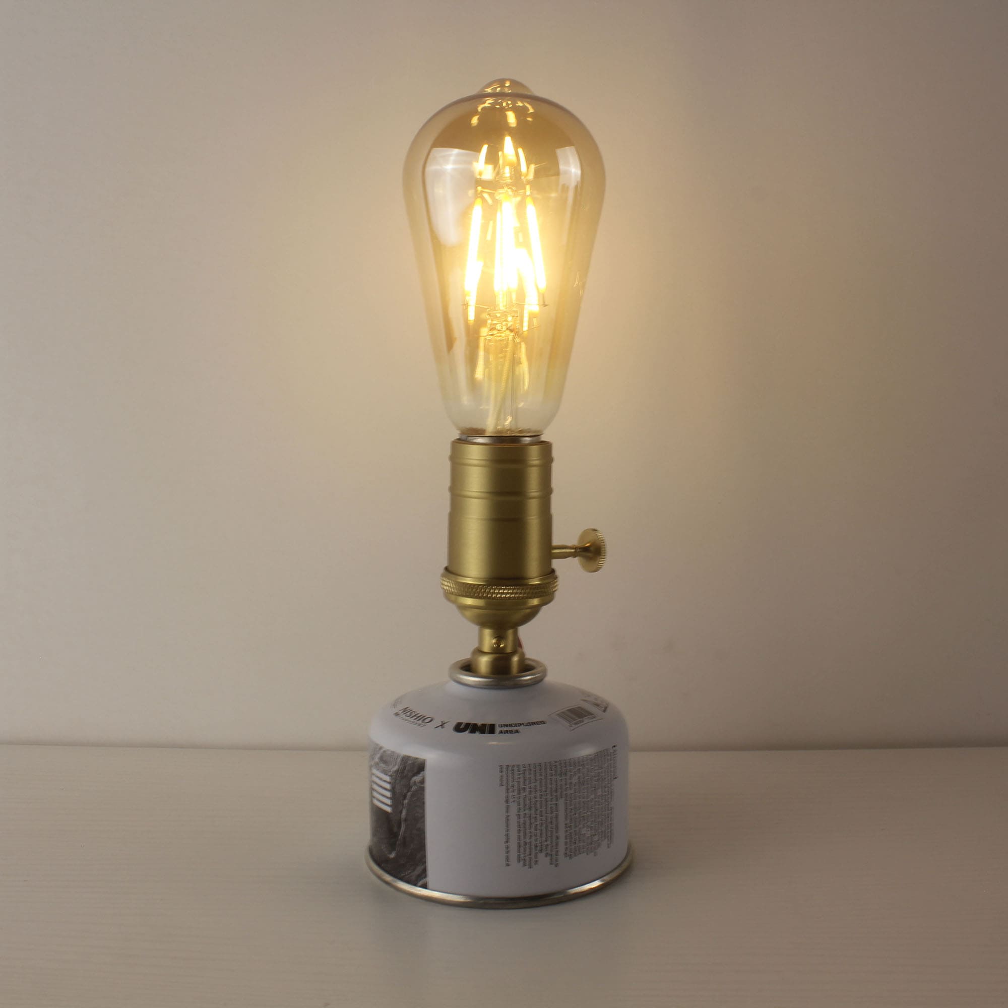 Gas Canister Shaped Cordless Mood Lamp - Upcycled Alpine Canister Edison Lamp