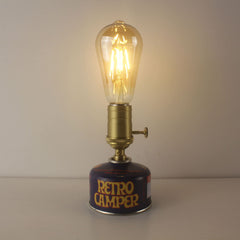 Gas Canister Shaped Cordless Mood Lamp - Upcycled Alpine Canister Edison Lamp