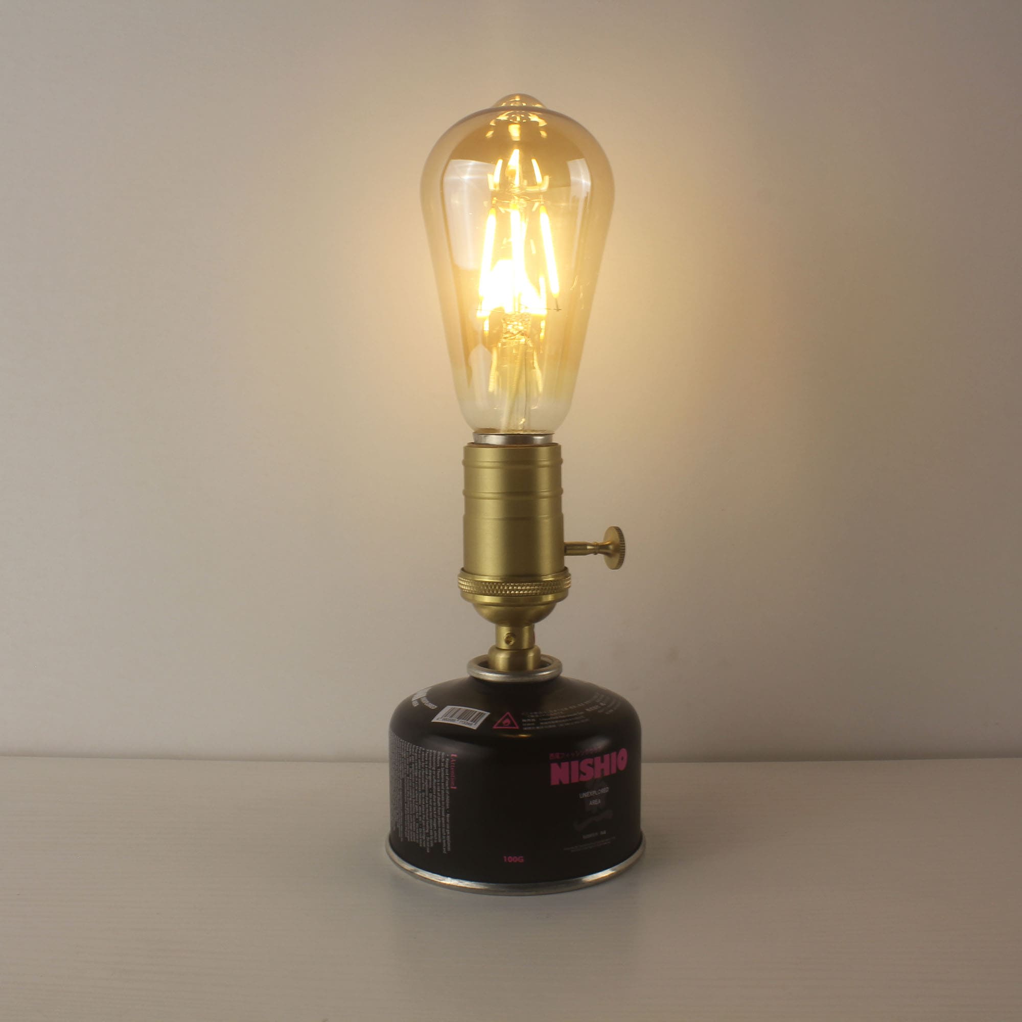 Gas Canister Shaped Cordless Mood Lamp - Upcycled Alpine Canister Edison Lamp