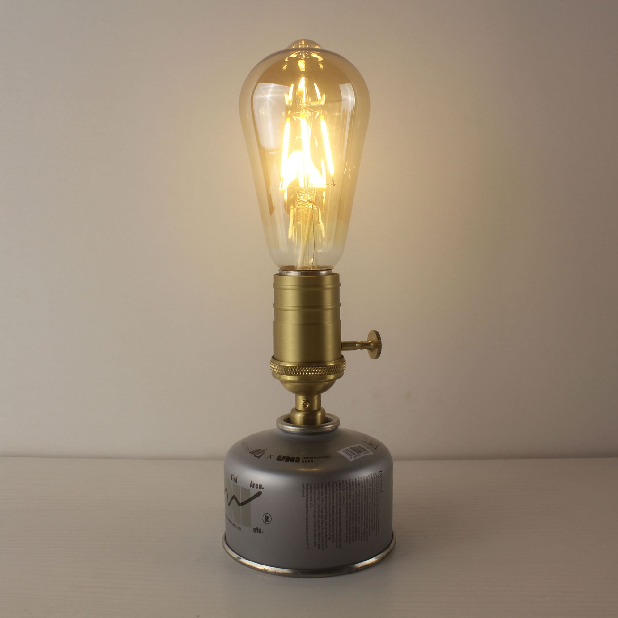 Gas Canister Shaped Cordless Mood Lamp - Upcycled Alpine Canister Edison Lamp