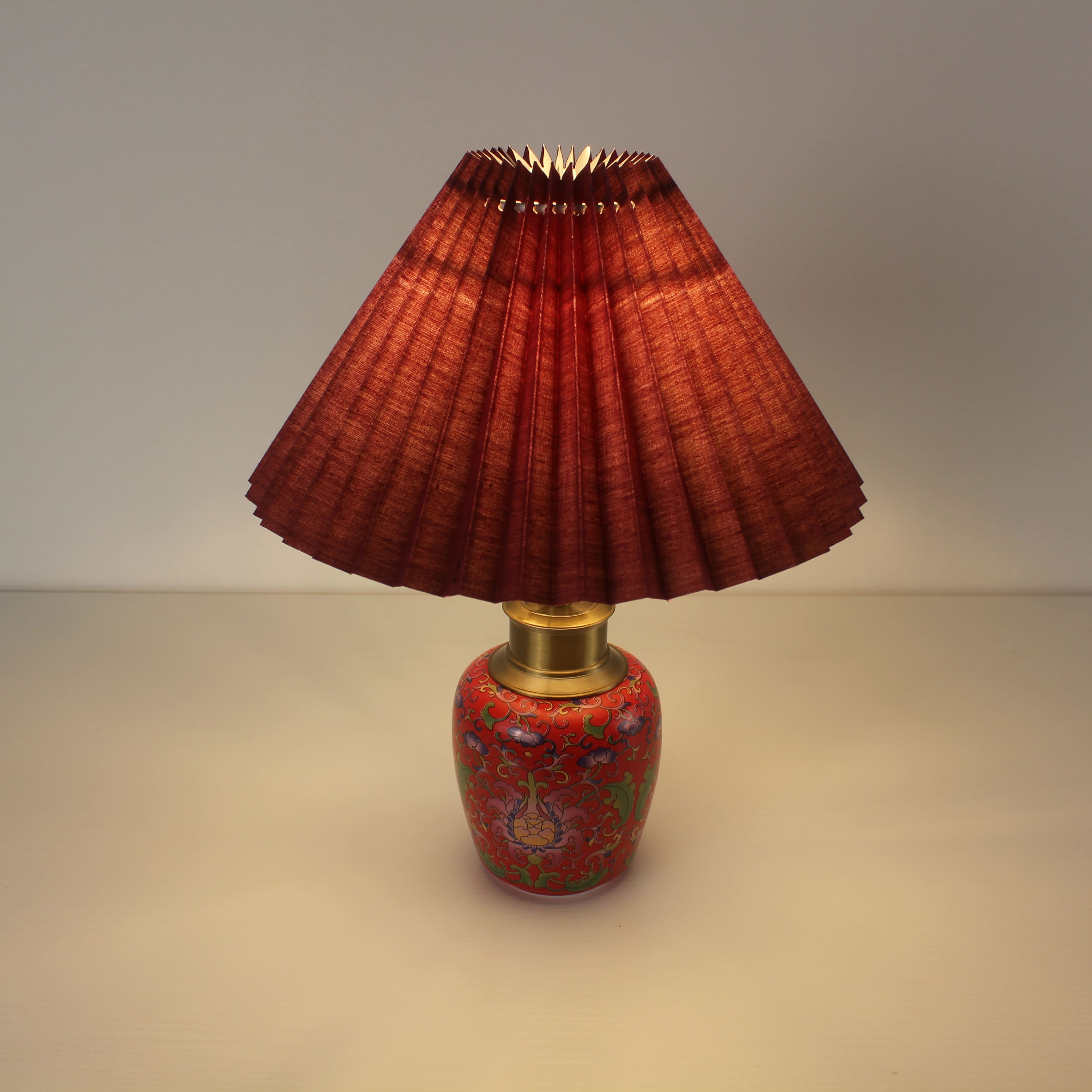 Ceramic battery operated Pleated Shade lamps for home