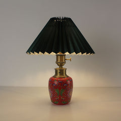 Ceramic battery operated bedroom Pleated Shade lamps