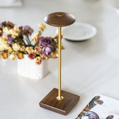 Cordless LED Table Lamp - A detailed image of the square base and the bottom of the lamp, highlighting its design.