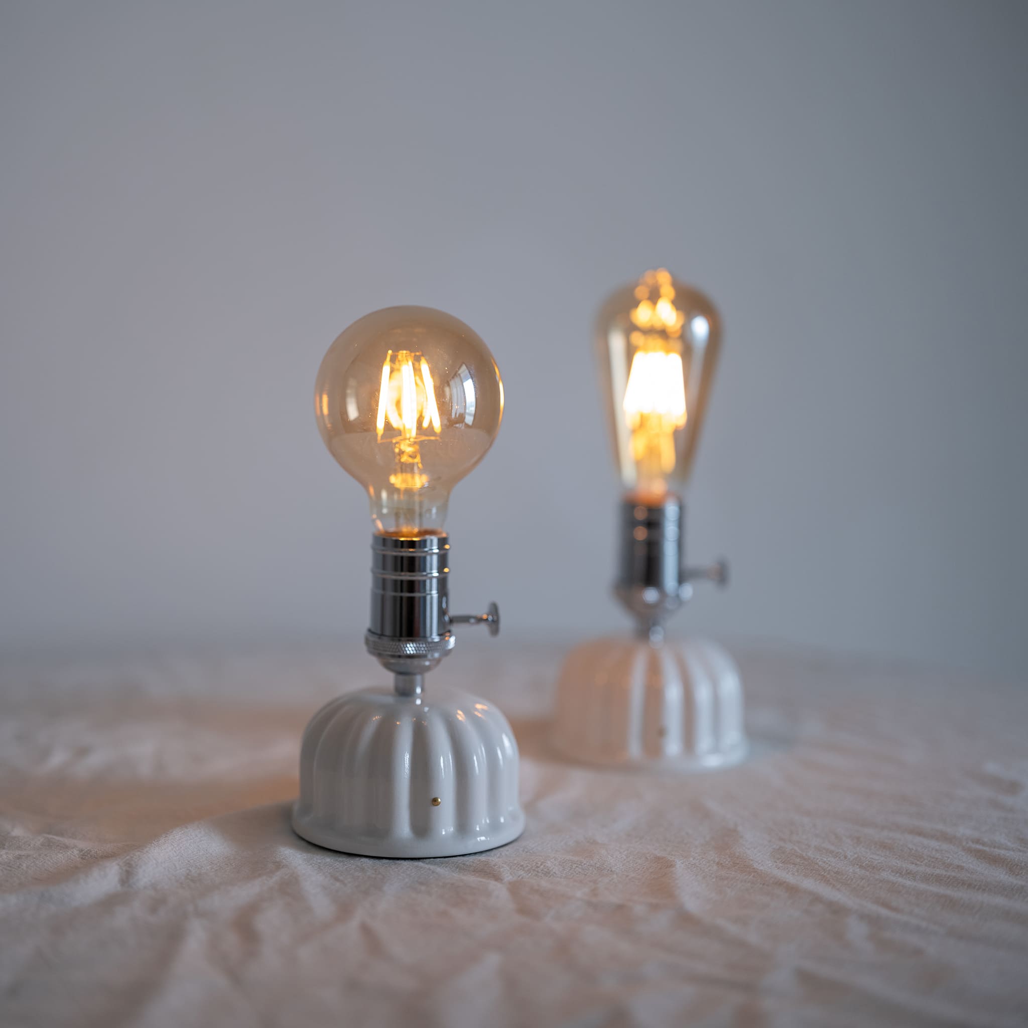 Cordless Ceramic Edison Bulb Table Lamp