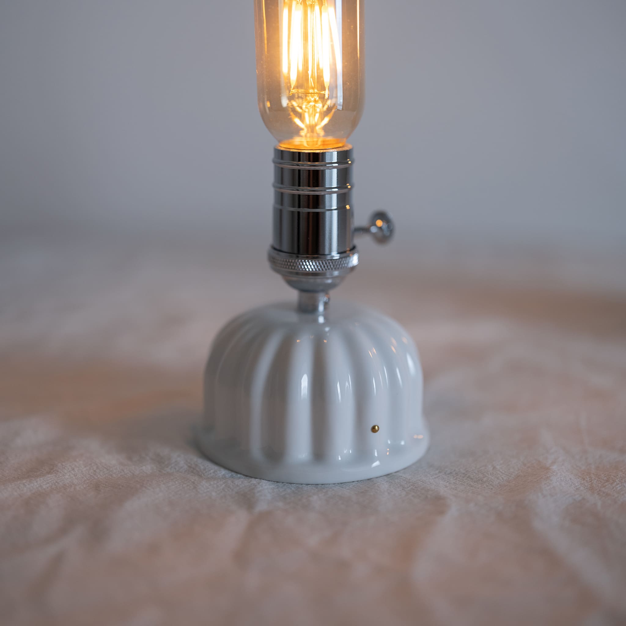Cordless Ceramic Edison Bulb Table Lamp