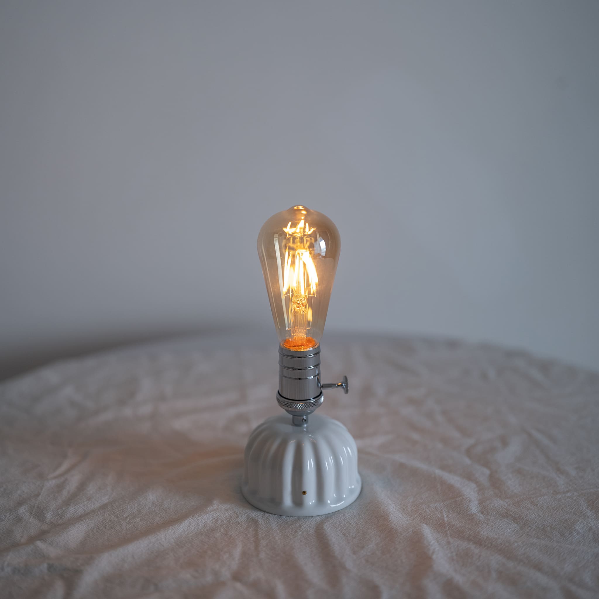 Cordless Ceramic Edison Bulb Table Lamp