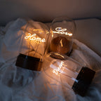 Glass Bell Jar Text Message Table Lamp