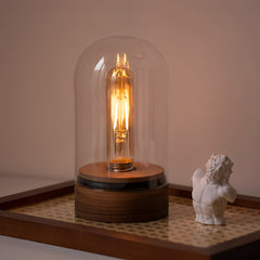Handmade wooden cordless edison lamp
