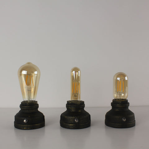 Lampe de table à piles en bronze style steampunk industriel vintage