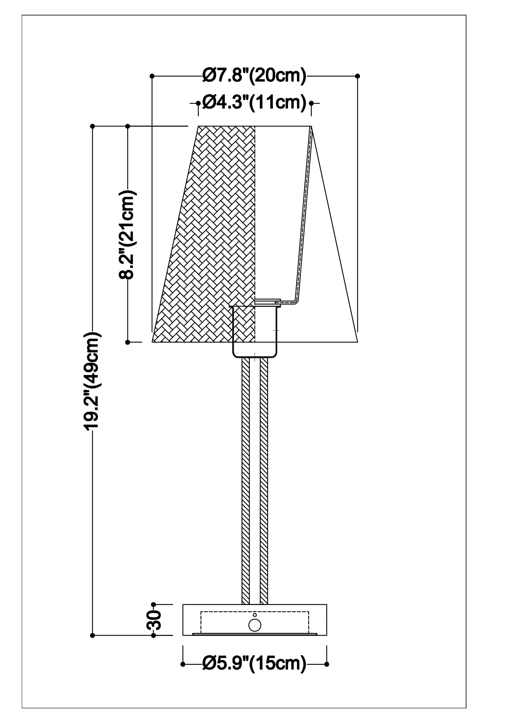 Nordic Style Wooden Table Lamp Dimensions View
