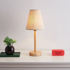 Nordic Style Wooden Table Lamp Linen Shade 02