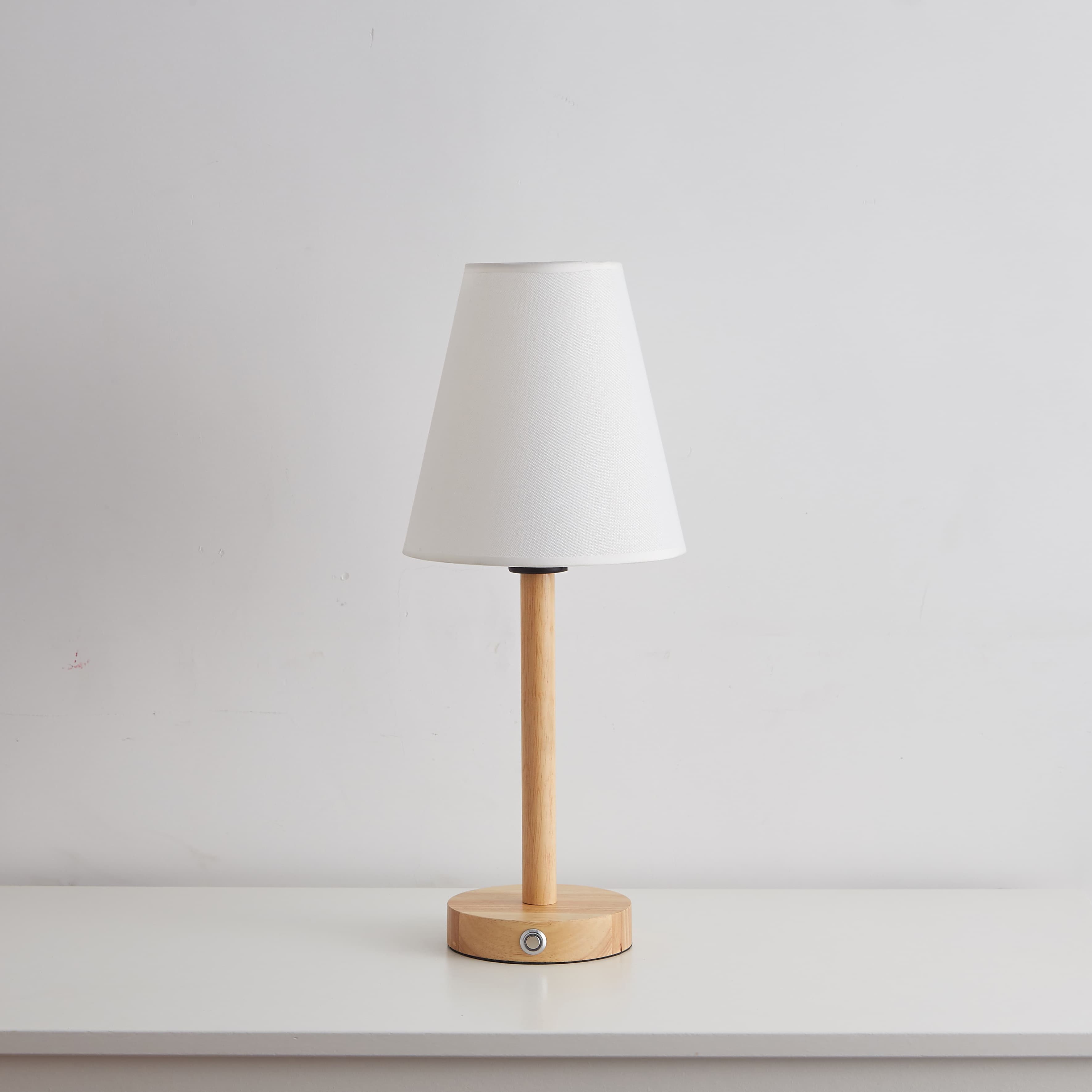 Nordic Style Wooden Table Lamp White Lampshade 02