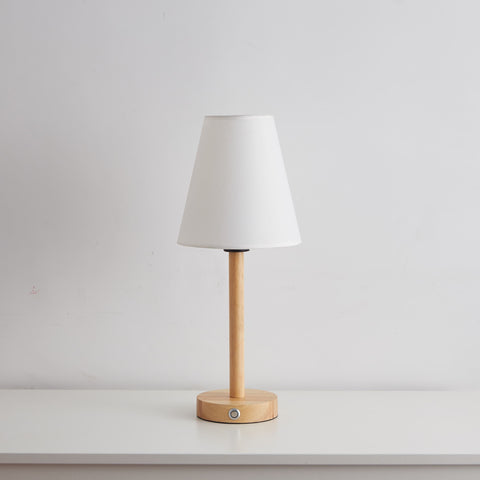 Nordic Style Wooden Table Lamp White Lampshade 02