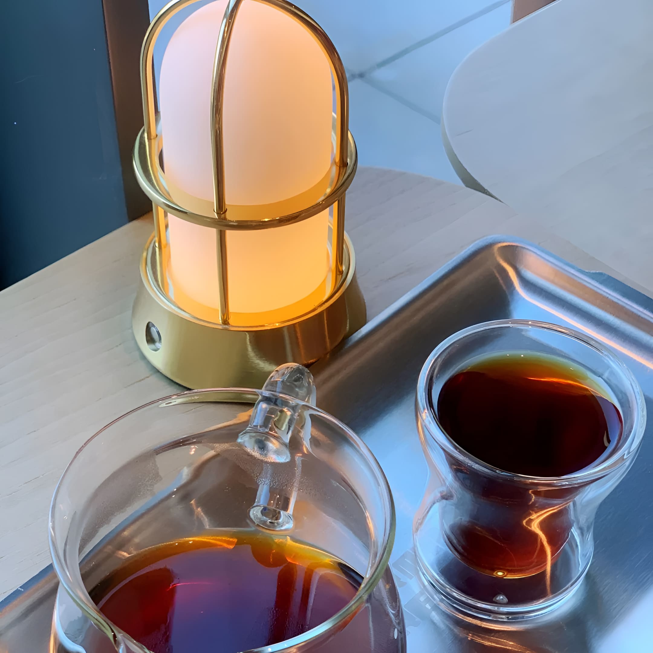 Portable Cordless LED Brass Lantern