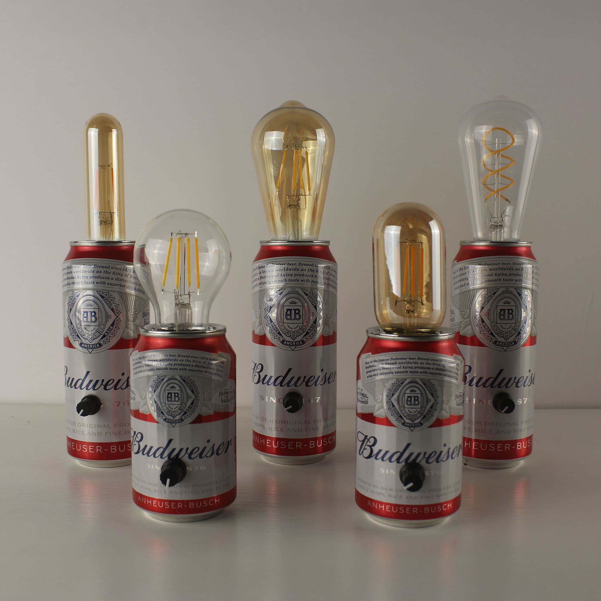 Recycled Beer Can Cordless Edison Bulb Lamp