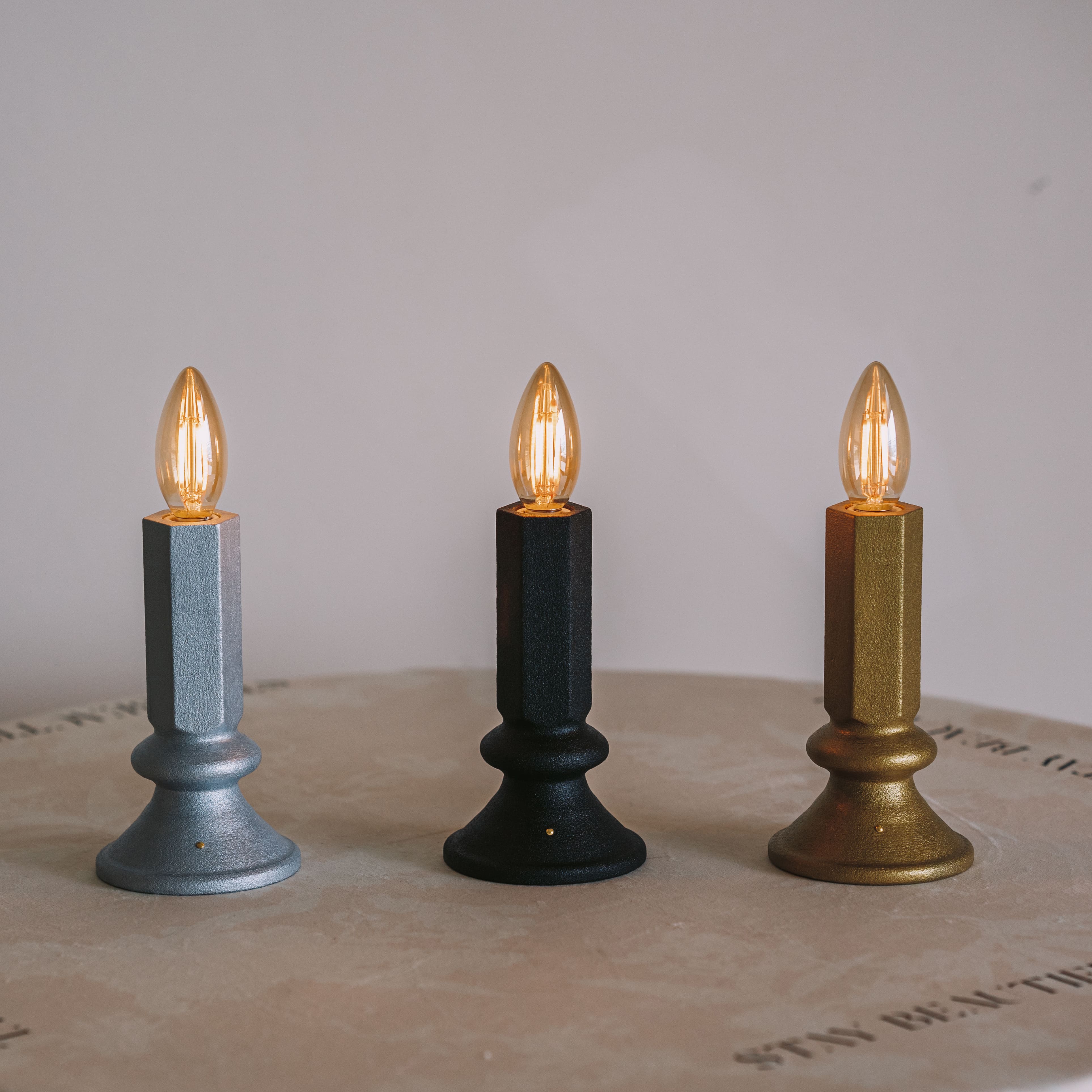 Sandstone rechargeable battery tea lights