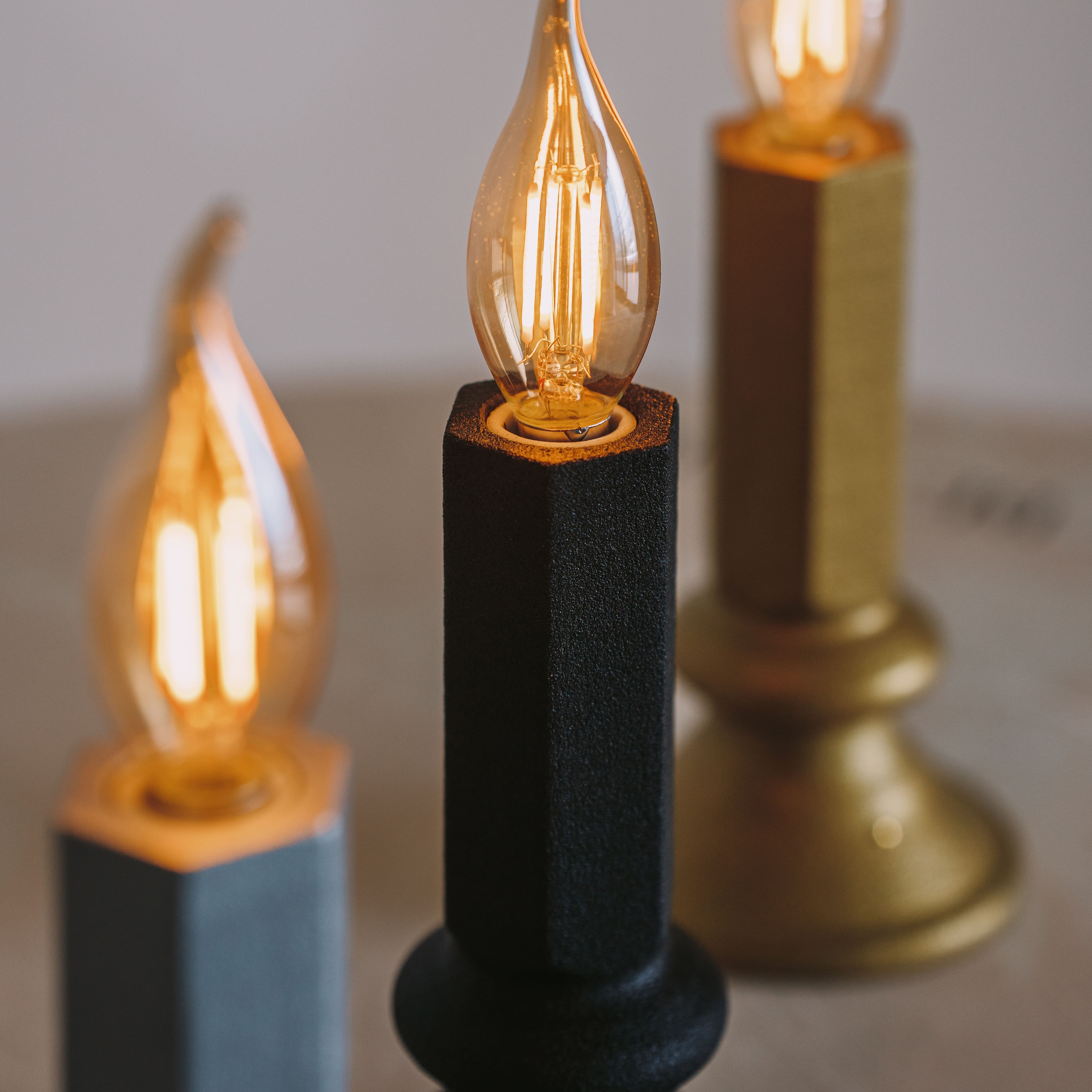 Sandstone rechargeable tea lights