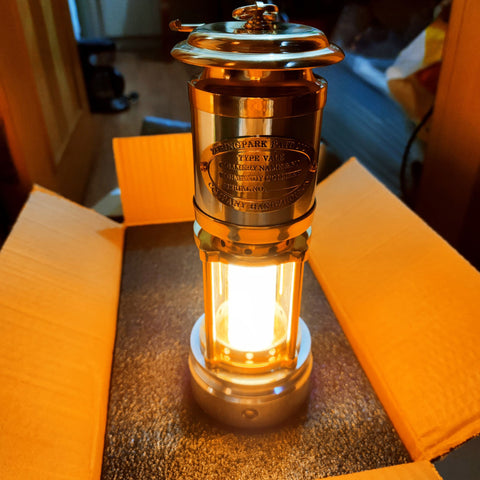 Vintage Brass Portable LED Mine Lamp 03