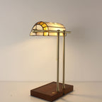 battery charged stained glass bankers desk lamp