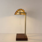 battery charged tiffany bankers lamp