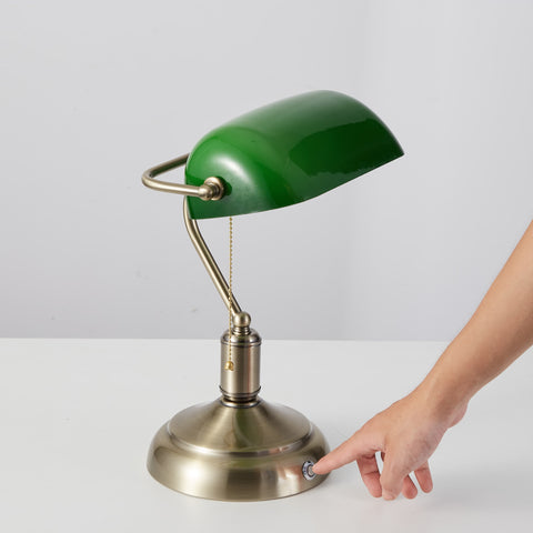 battery operated bankers desk lamp bronze touch dimming