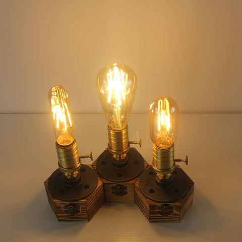 Hand Made Battery Powered Edison Industrial Vintage Table Lamp