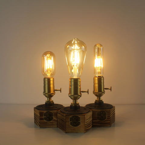 Hand Made Battery Powered Edison Industrial Vintage Table Lamp