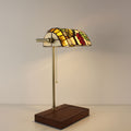 battery tiffany bankers lamp grape lampshade