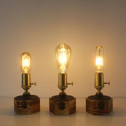 Hand Made Battery Powered Edison Industrial Vintage Table Lamp