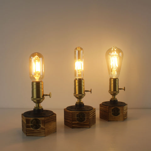 Hand Made Battery Powered Edison Industrial Vintage Table Lamp